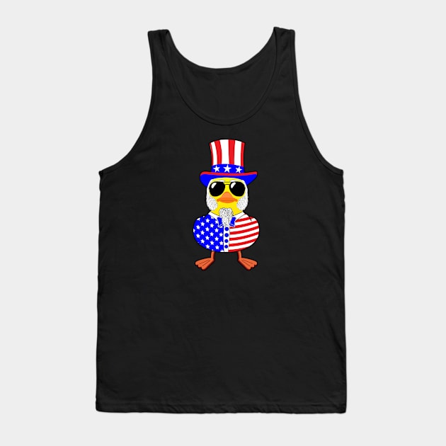 Cool Rubber duck uncle Sam Tank Top by BigTime